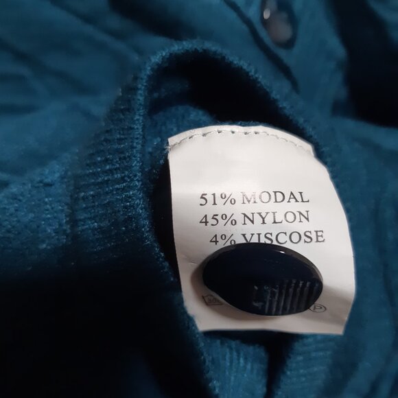 Comfy Blue Teal Sleeveless Button-Down Layering Sweater Vest NWT - Picture 5 of 6